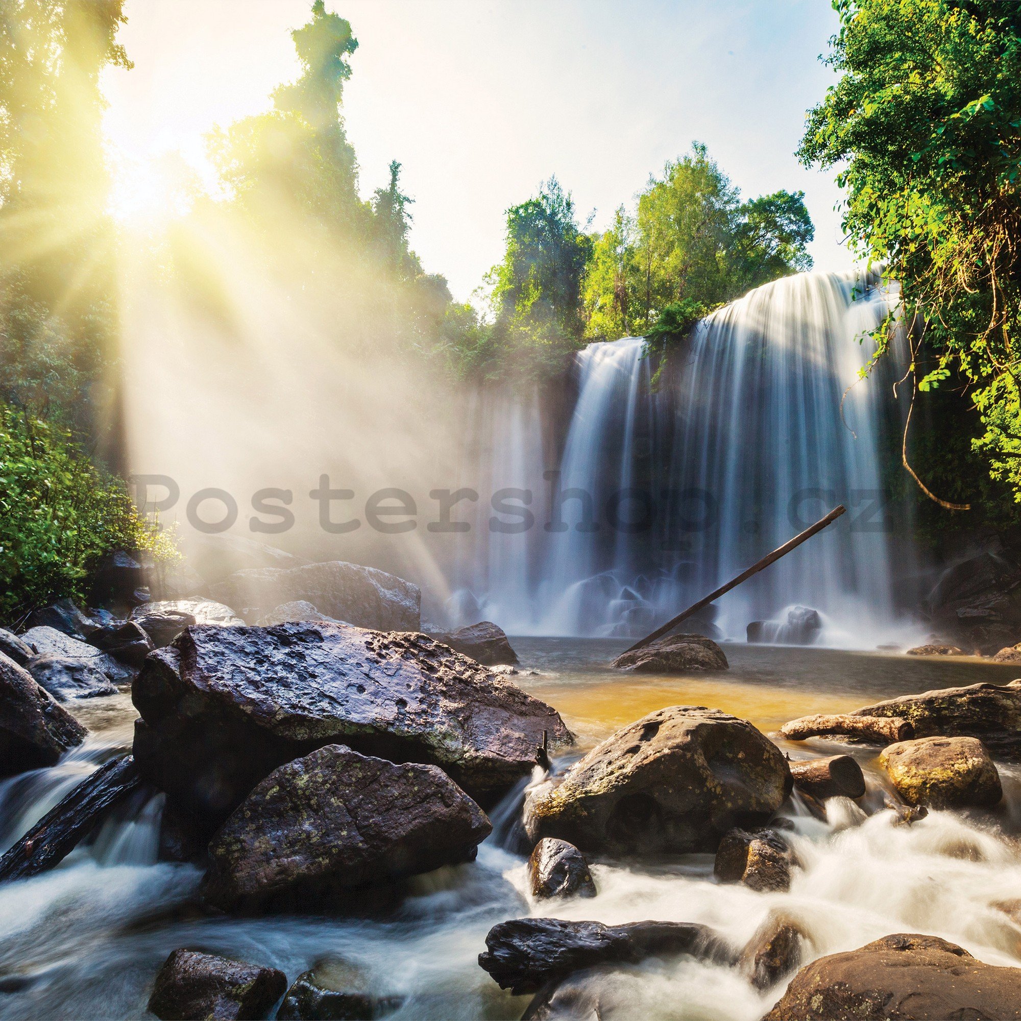 Fototapeta vliesová: Vodopády při východu slunce - 254x184 cm