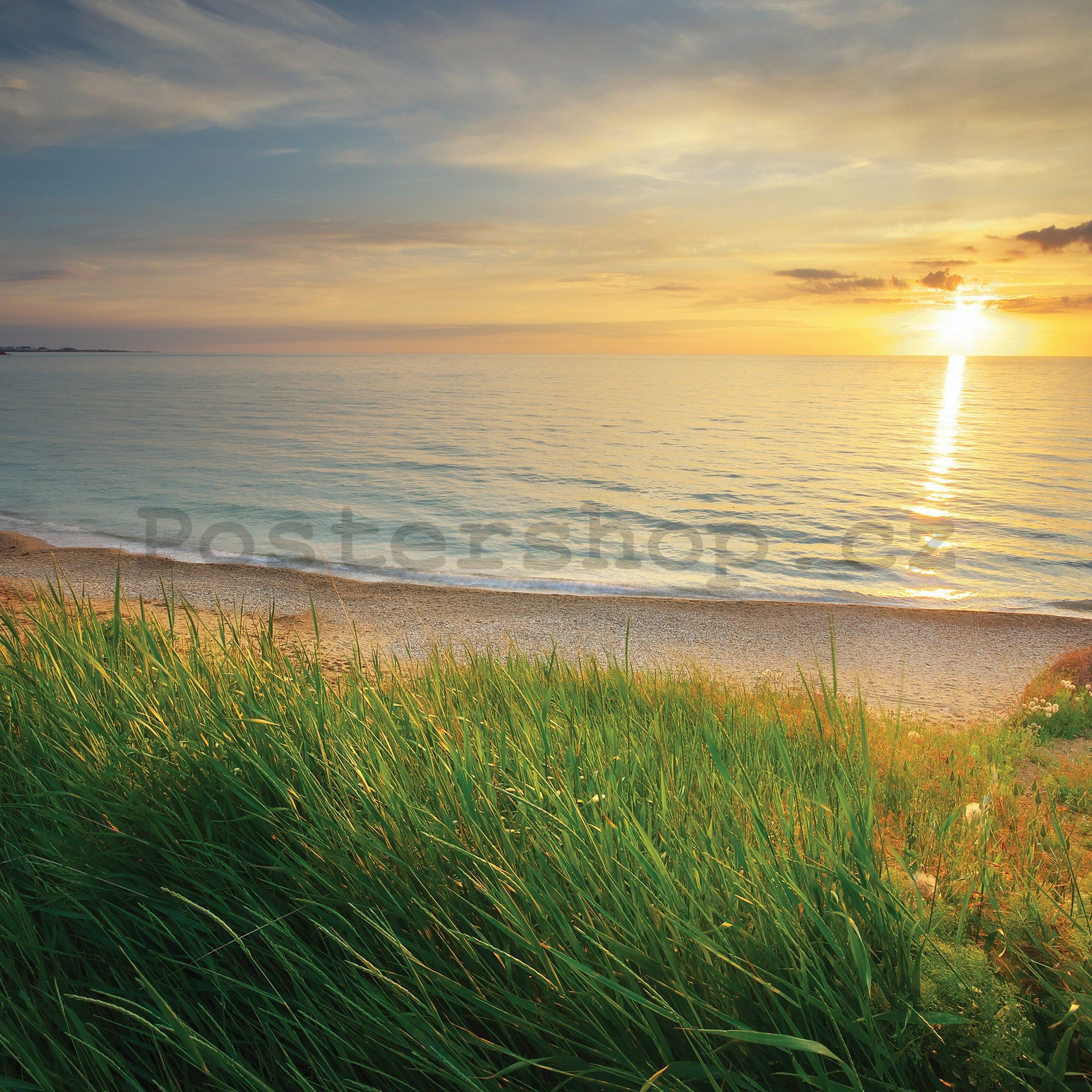 Fototapeta vliesová: Pláž při západu slunce - 254x184 cm