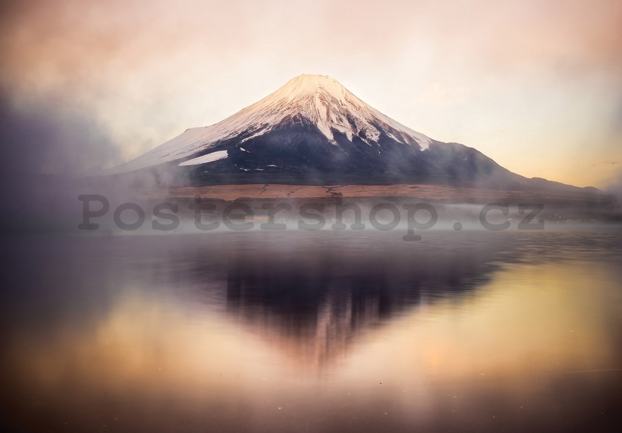 Fototapeta vliesová: Jezero a hora Fudži - 254x184 cm