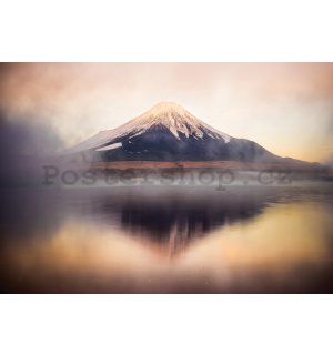 Fototapeta vliesová: Jezero a hora Fudži - 254x184 cm