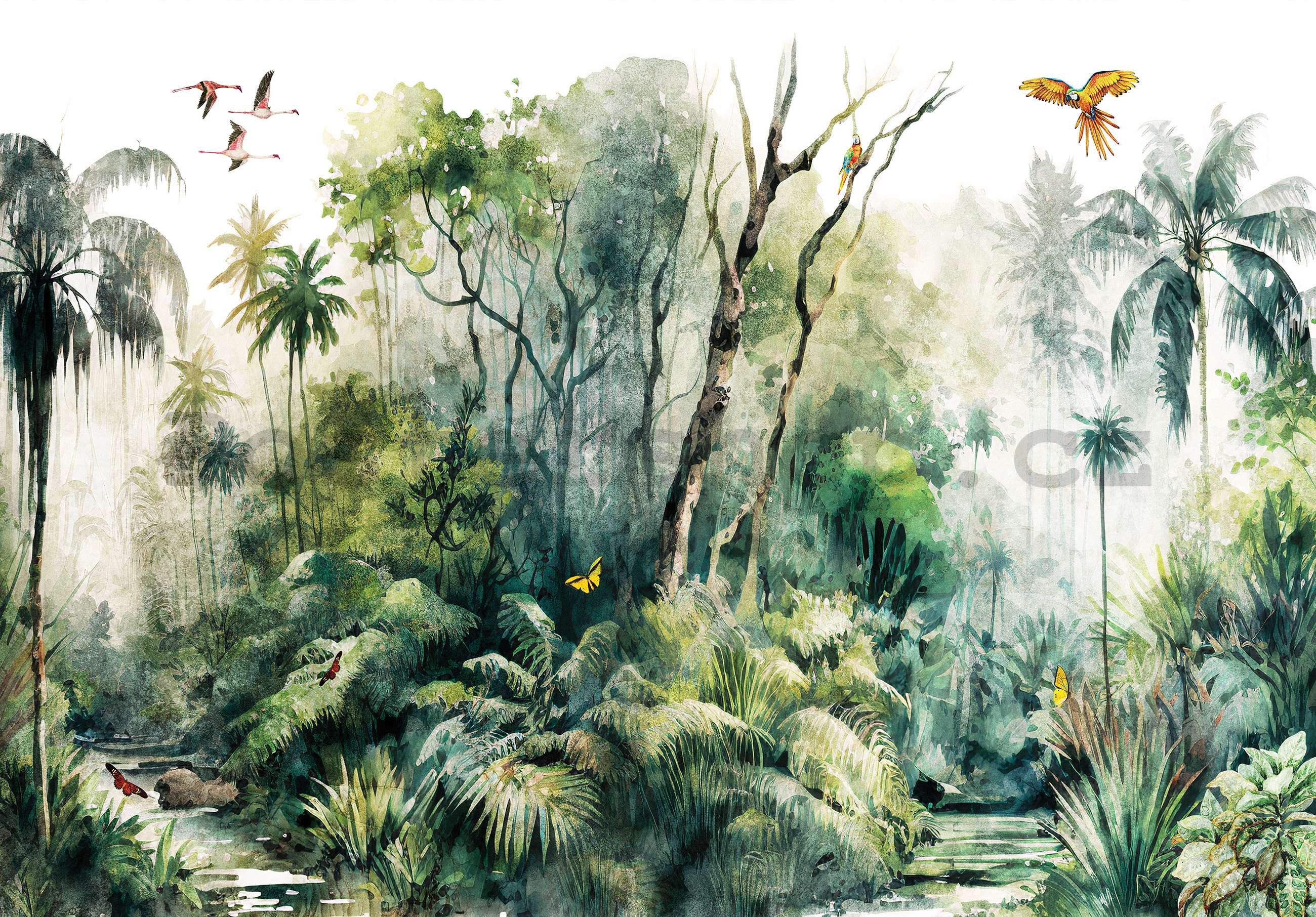 Fototapeta vliesová: V deštném pralese (malované)  - 368x254 cm