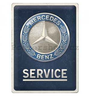 Plechová cedule: Mercedes-Benz - Service Emblem Blue - 40x30 cm