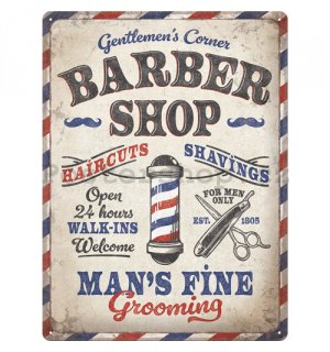 Plechová cedule - Barber Shop