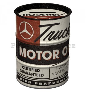 Plechová kasička barel: Daimler Truck - Motor Oil

