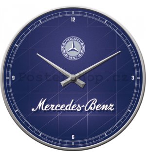 Nástěnné hodiny - Mercedes-Benz - Silver & Blue
