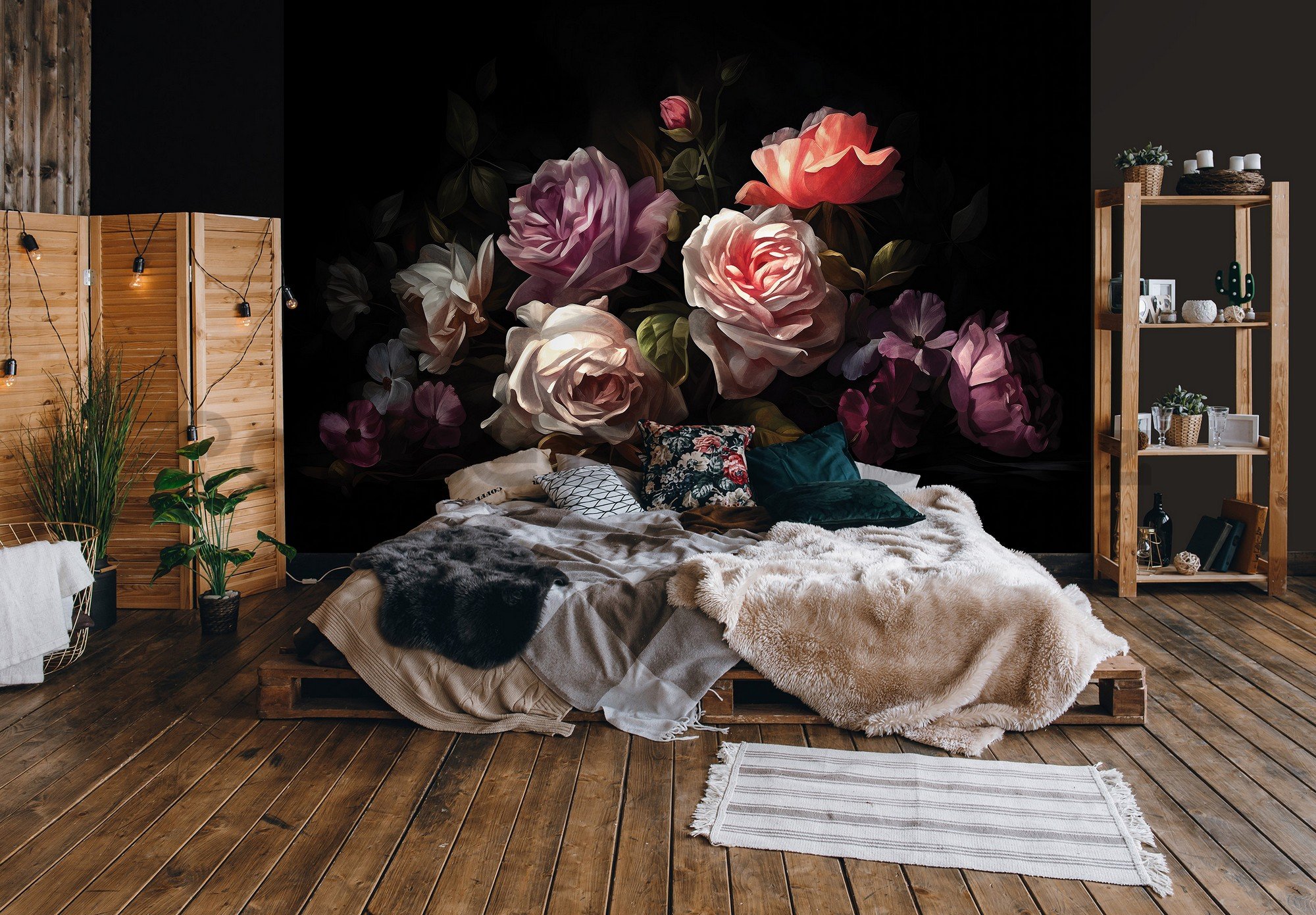 Fototapety vliesové: Art painting flowers roses - 254x184 cm