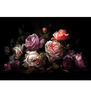 Fototapety vliesové: Art painting flowers roses - 254x184 cm