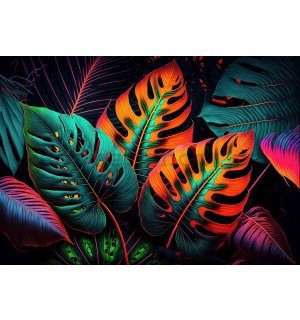 Fototapety vliesové: Nature leaves art neon - 254x184 cm