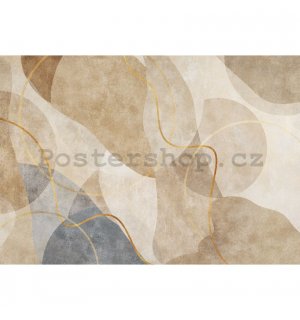 Fototapety vliesové: Art abstraction boho gold - 254x184 cm