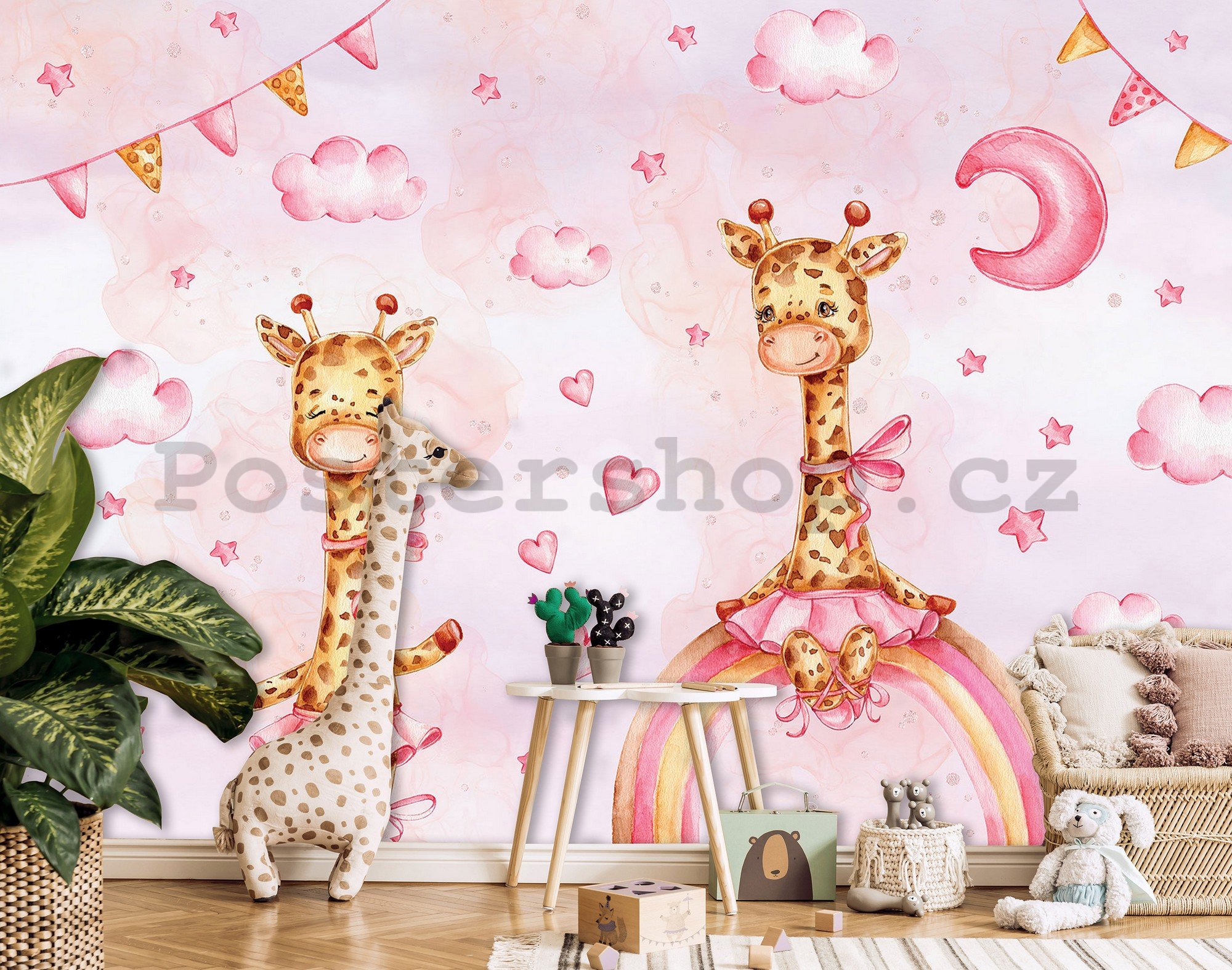 Fototapety vliesové: Children giraffe - 254x184 cm