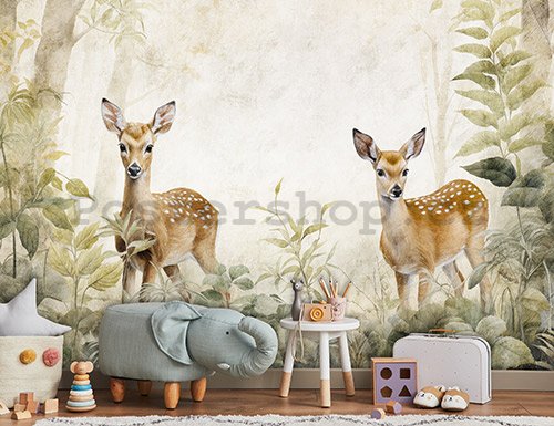 Fototapety vliesové: For children Forest Roe Deer - 254x184 cm