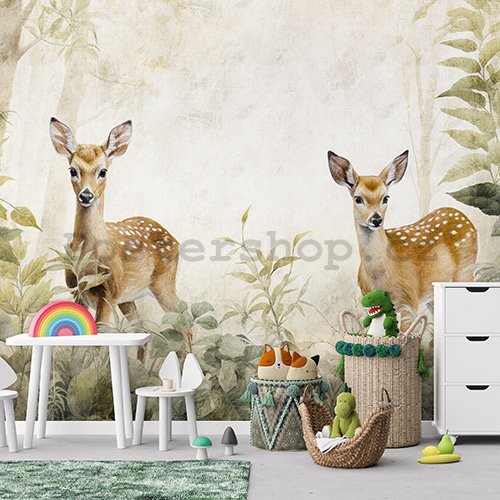 Fototapety vliesové: For children Forest Roe Deer - 254x184 cm
