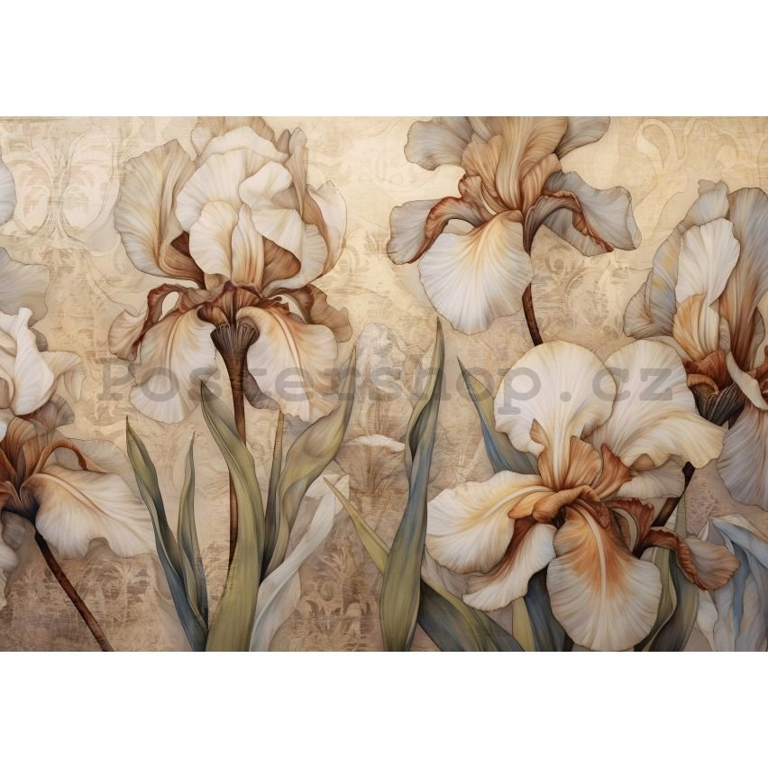 Fototapety vliesové: Nature Flowers Modern Iris - 368x254 cm