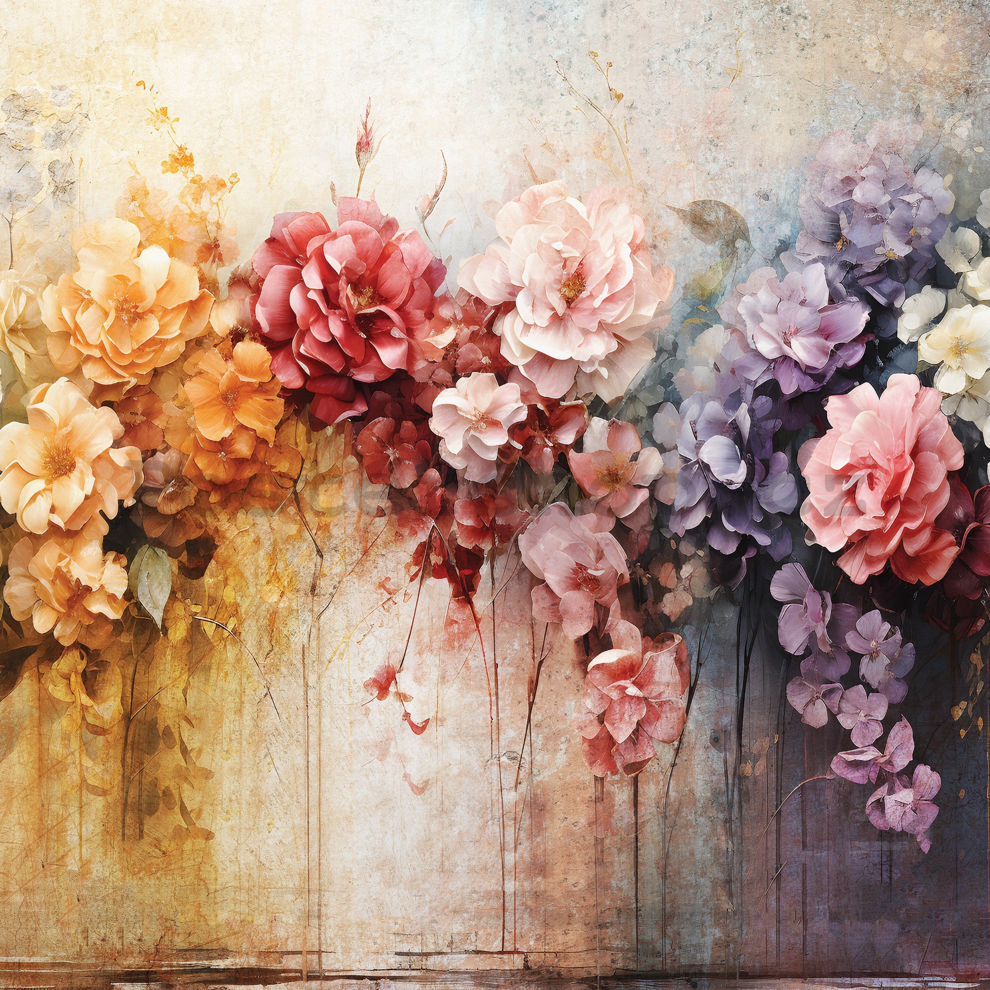 Fototapety vliesové: Flowers Colorful Composition - 368x254 cm