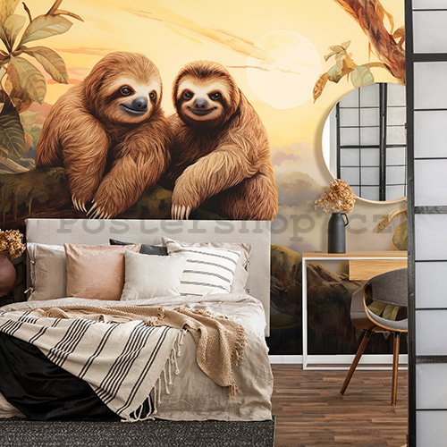 Fototapety vliesové: Sloths Wild Animals - 368x254 cm