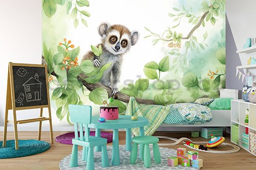 Fototapety vliesové: For Children Animals Lemur - 368x254 cm