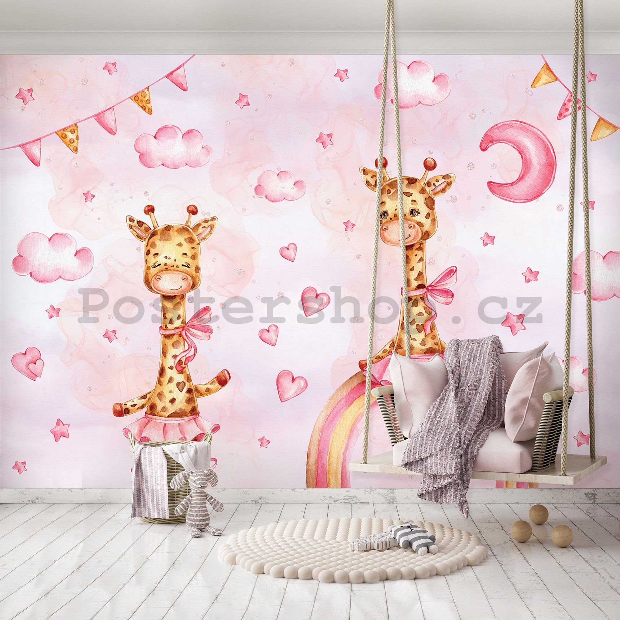 Fototapeta vliesová: Children giraffe - 152,5x104 cm