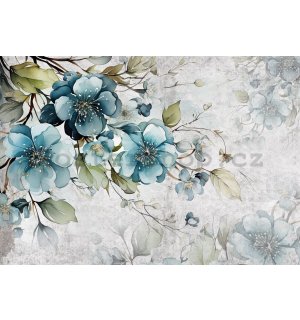 Fototapeta vliesová: Turquoise Flowers - 152,5x104 cm