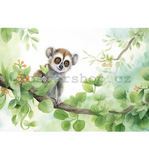Fototapeta vliesová: For Children Animals Lemur - 152,5x104 cm