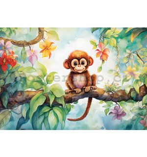 Fototapeta vliesová: For Children Animals Monkey - 152,5x104 cm