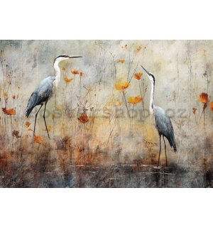 Fototapeta vliesová: Art Abstract Birds Herons - 152,5x104 cm