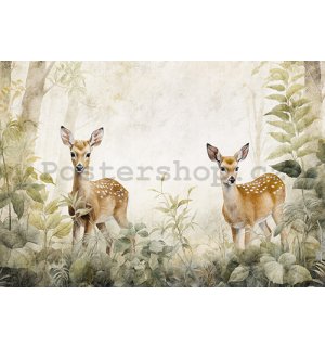 Fototapeta vliesová: For children Forest Roe Deer - 152,5x104 cm