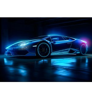 Fototapeta vliesová: Car Lamborghini luxurious neon - 104x70,5 cm