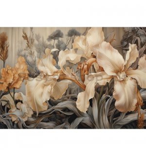 Fototapeta vliesová: Art Nature Beige flowers - 104x70,5 cm