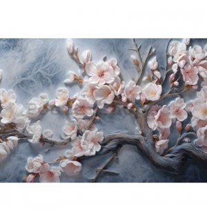 Fototapeta vliesová: Art Nature Painted Branches Flowers - 104x70,5 cm