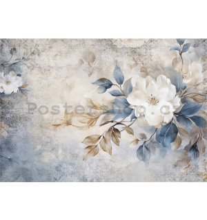 Fototapeta vliesová: Pastel Blue Flowers - 104x70,5 cm