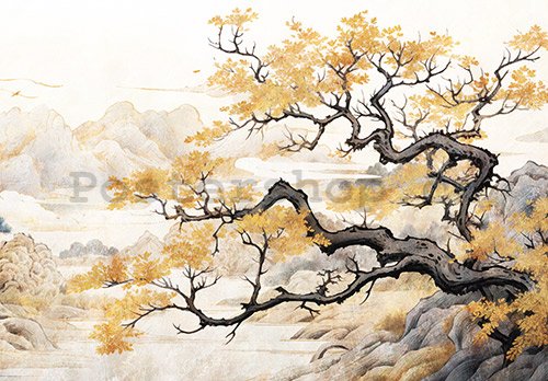 Fototapeta vliesová: Art Japanese Tree - 104x70,5 cm