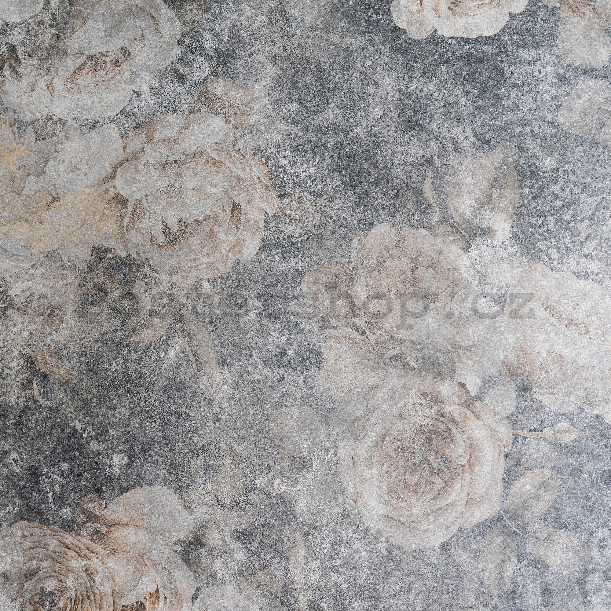 Fototapeta vliesová: Imitation structure flowers concrete - 208x146 cm