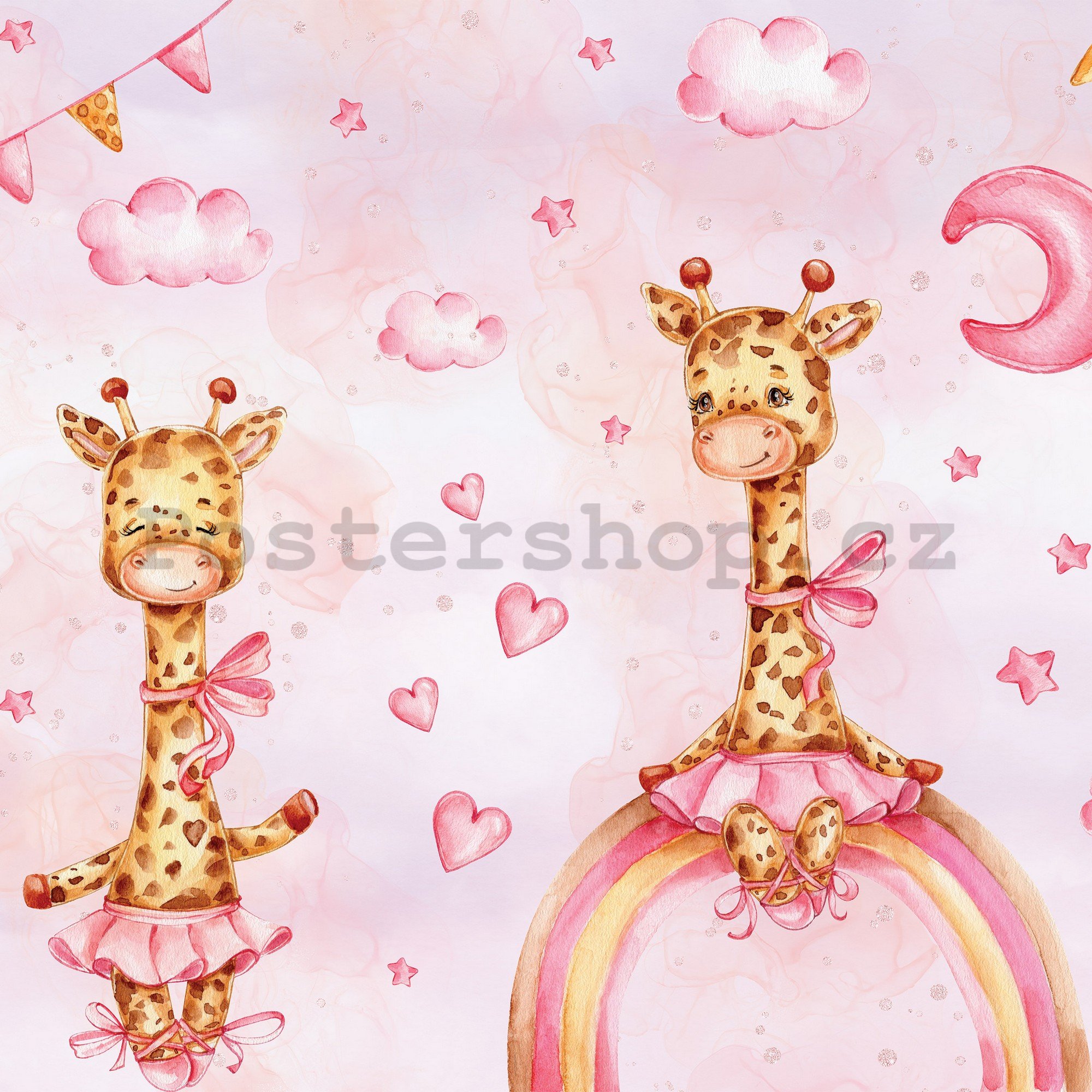Fototapeta vliesová: Children giraffe - 208x146 cm