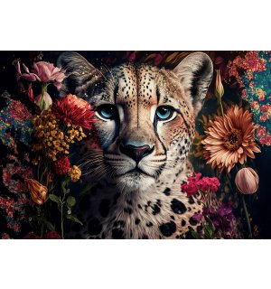 Fototapeta vliesová: Nature flowers cheetah colours - 312x219cm