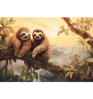 Fototapeta vliesová: Sloths Wild Animals - 312x219cm