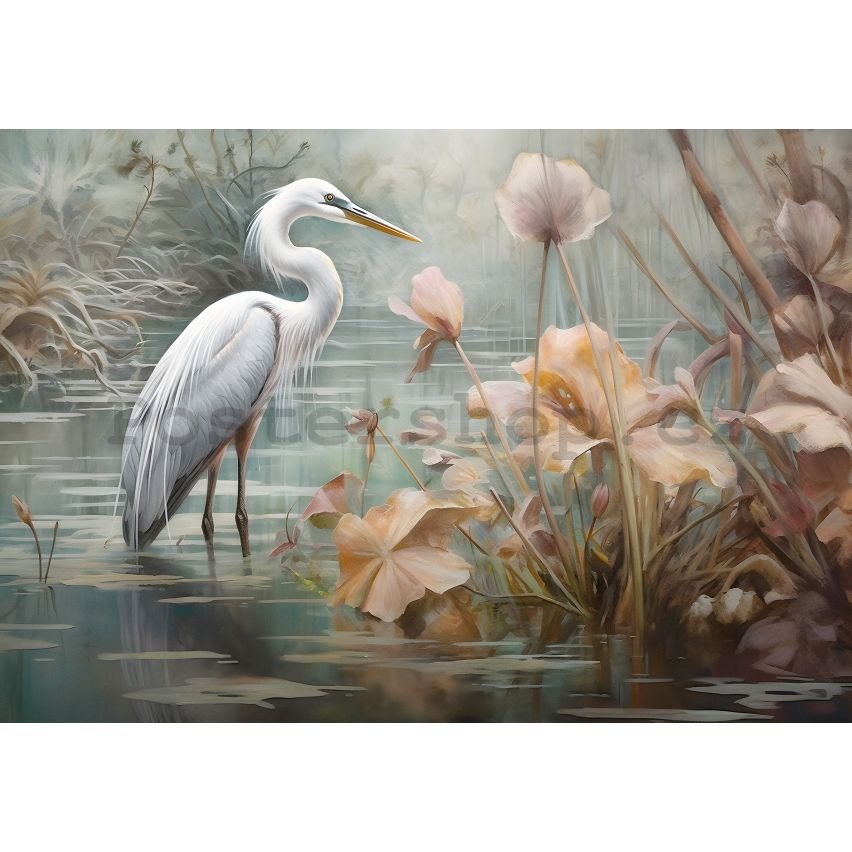 Fototapeta vliesová: Art Abstract Birds Flowers Nature - 416x254 cm