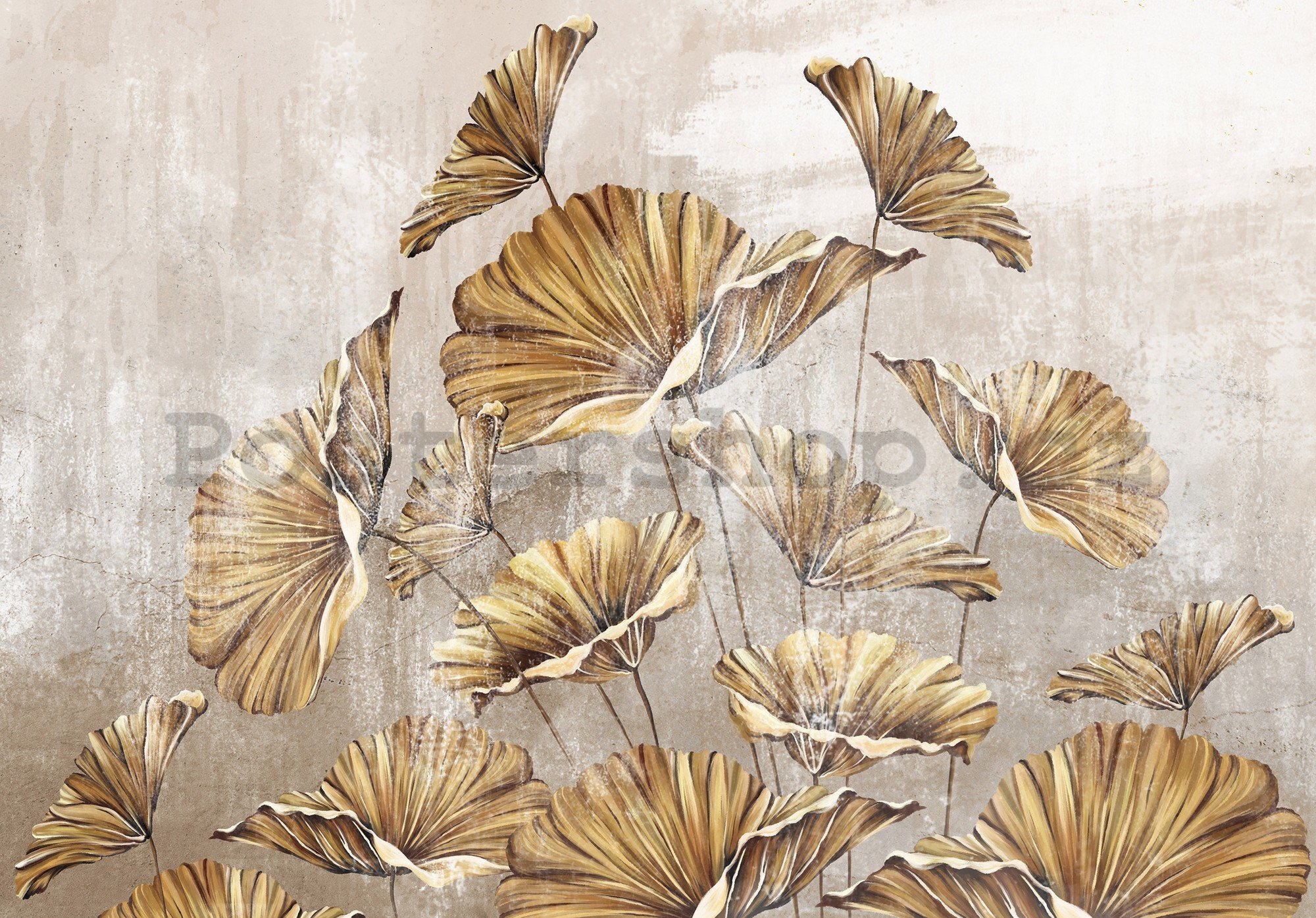 Fototapeta vliesová: Golden leaves - 416x254 cm