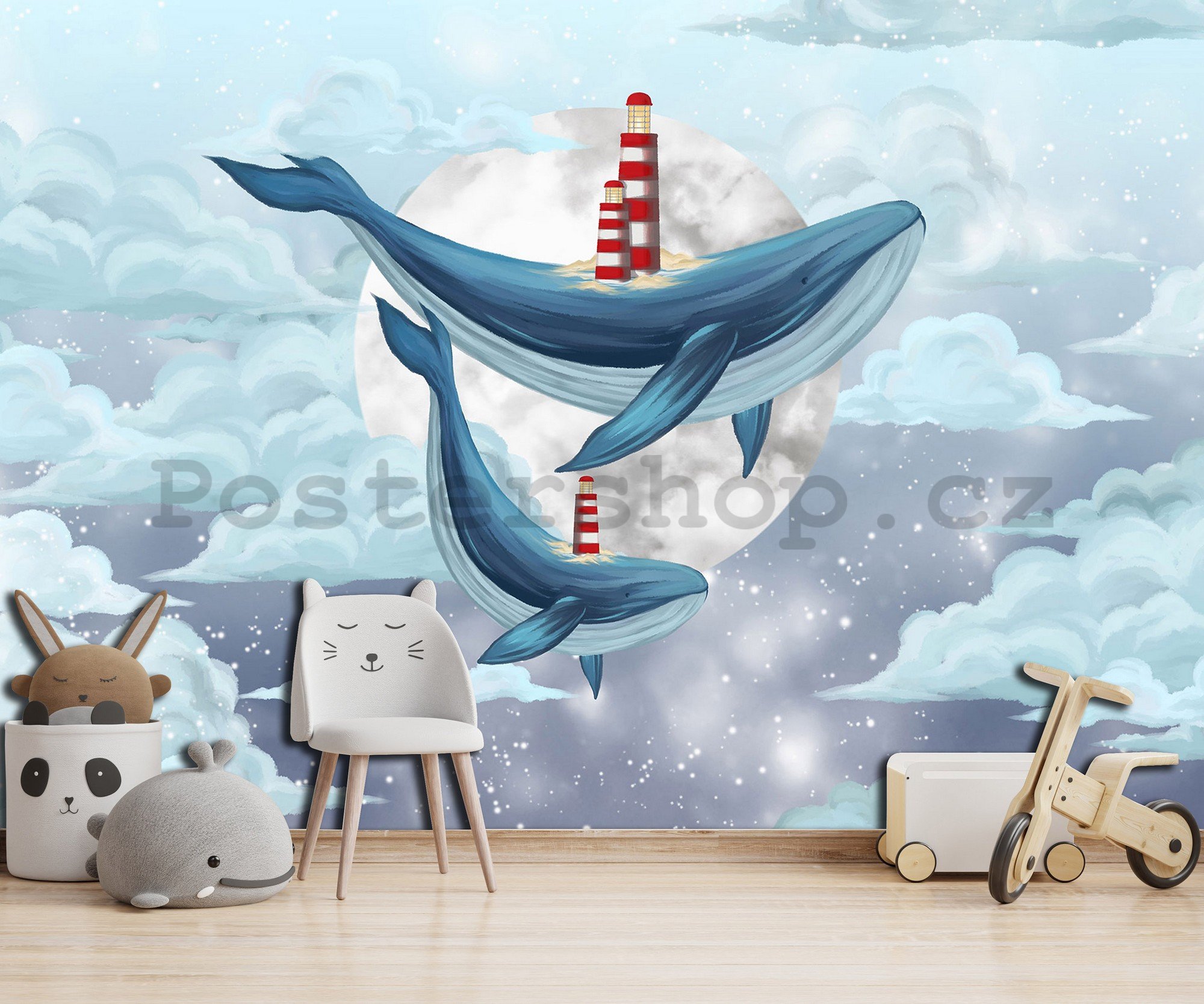 Fototapeta vliesová: Whales - 416x254 cm