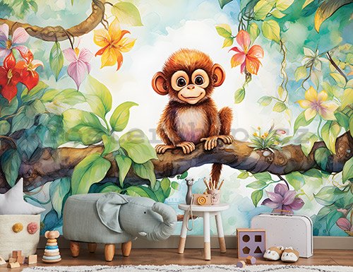 Fototapeta vliesová: For Children Animals Monkey - 416x254 cm