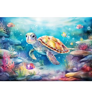 Fototapeta vliesová: For Children Animals Turtle - 416x254 cm