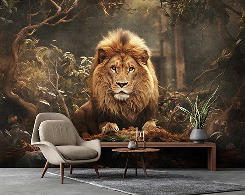 Fototapeta vliesová: Animals Cats Lion - 416x254 cm